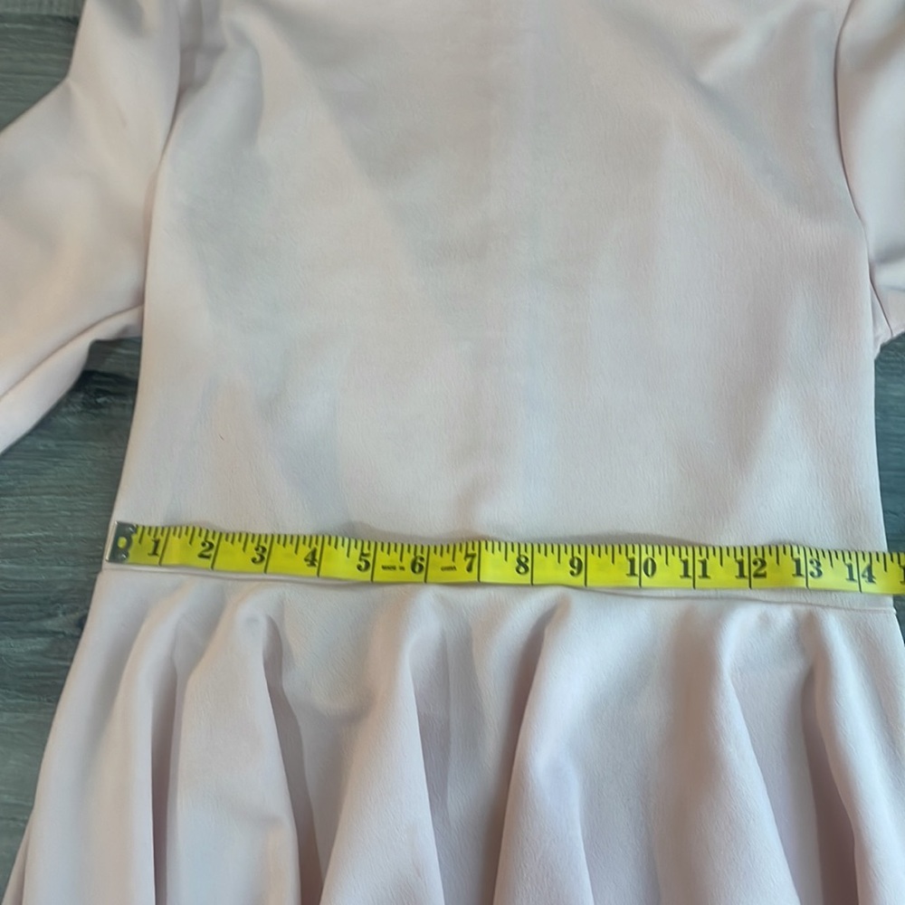 Blush pink,Mock turtle neck,long sleeve, high low ruffle top,dress,large - Picture 6 of 12